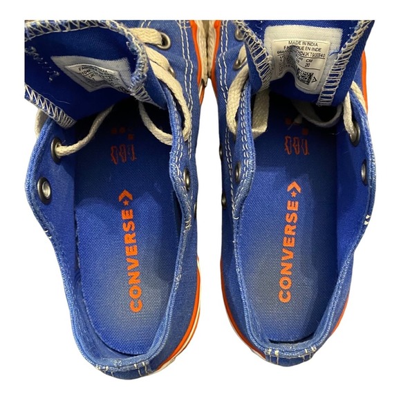 Converse Chuck All Stars Taylor Low Top Blue and Red Size 1.5 Youth Unisex - Picture 5 of 7